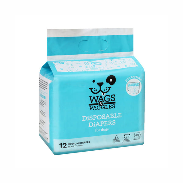 Pañales Para Perro Wags  Wiggles Medium   12