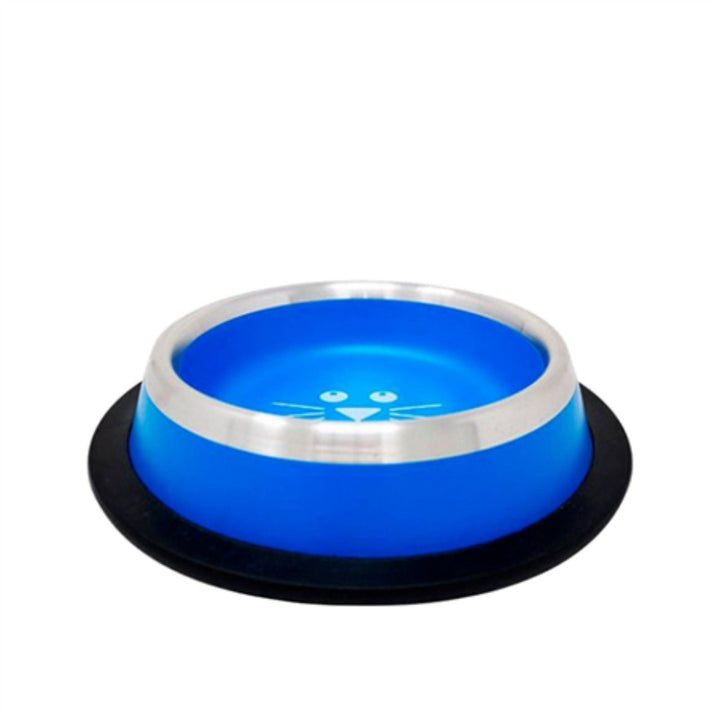 Comedero Antideslizante Azul Con Bigotes  - 8onz | Accesorios | Marcapet