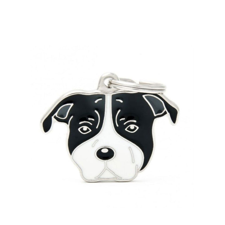 Placa ID My Family American Staffordshire Blanco Y Negro | Accesorios Perros | Marcapet Colombia