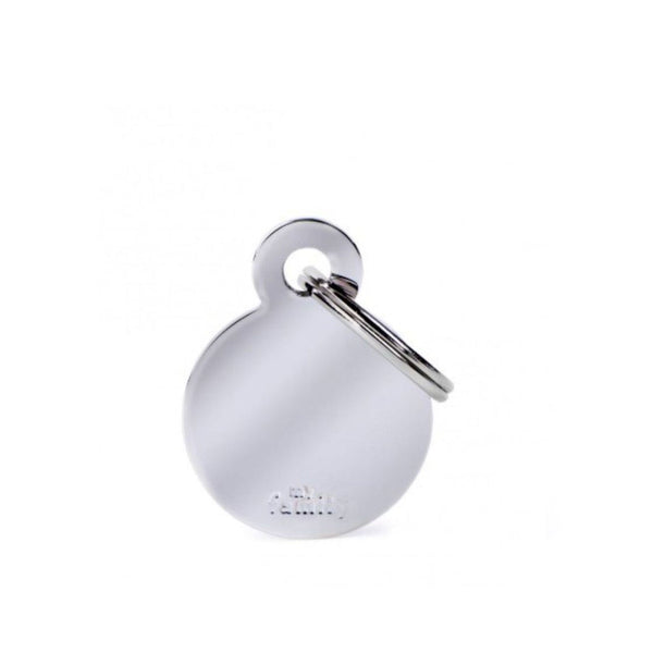 Placa ID My Family Círculo Pequeño de Latón Cromado | Accesorios Perros y Gatos | Marcapet Colombia