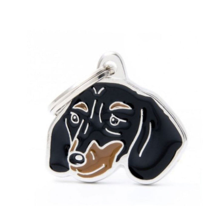 Placa ID My Family Teckel Pelo Duro Negro | Accesorios Perros | Marcapet Colombia