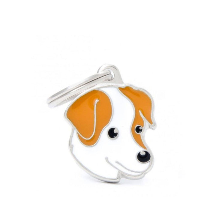 Placa ID My Family Jack Rusell Blanco y Marrón | Accesorios Perros | Marcapet Colombia