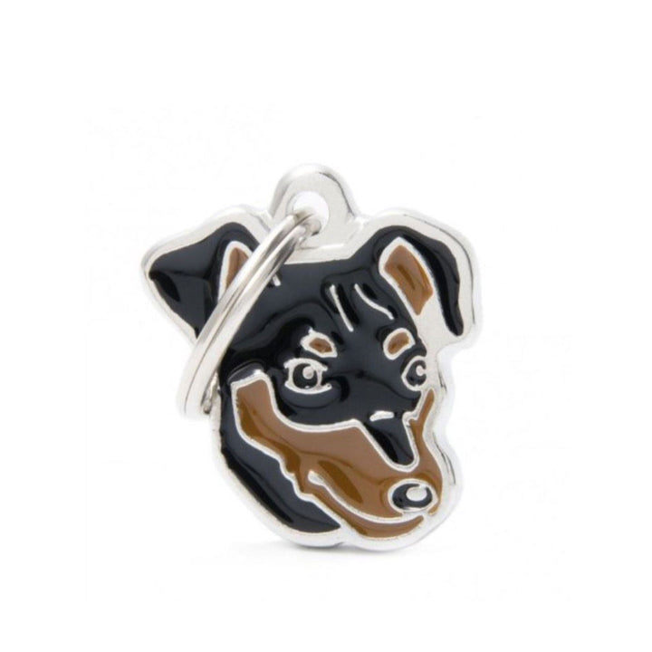 Placa ID My Family Pinscher Negro y Fuego | Accesorios Perros | Marcapet Colombia