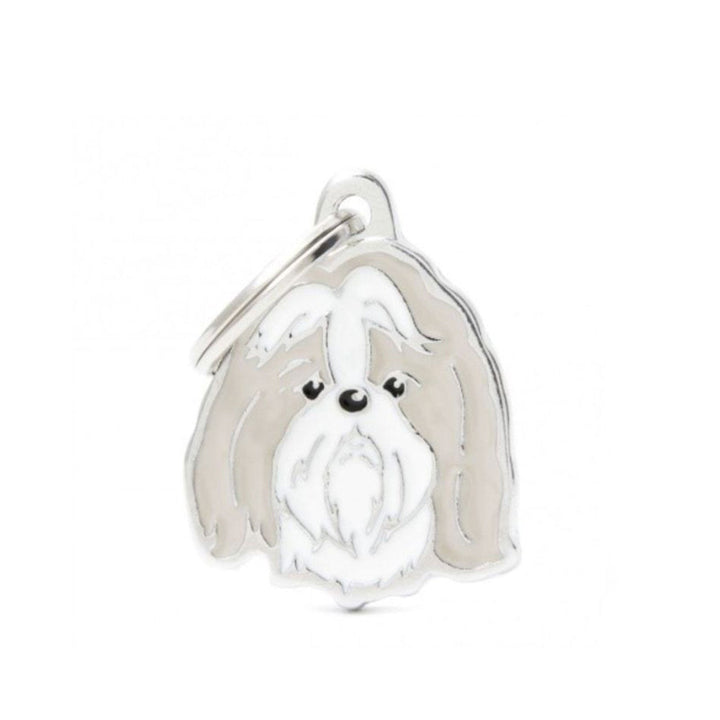 Placa ID My Family Shih Tzu Blanco y Oro | Accesorios Perros | Marcapet Colombia