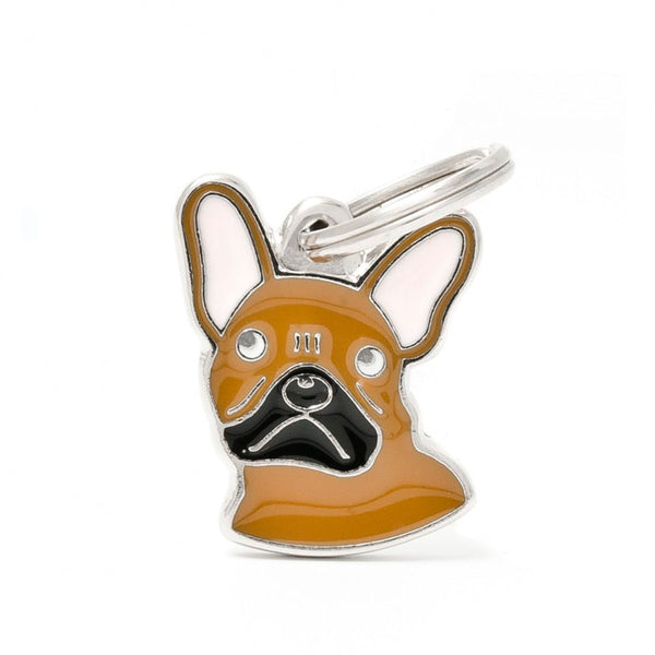 Placa ID My Family Bulldog Francés Marrón | Accesorios Perros | Marcapet Colombia