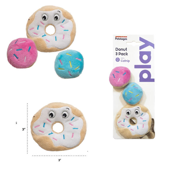 Juguete Peststages Gato Peluche Donas x 3 Unidades | Accesorios | Marcapet