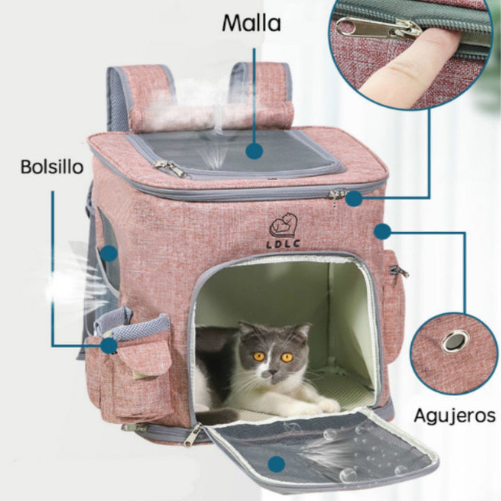 Morral Para Mascotas Azul Con Gris 43x27x27cm | Accesorios | Marcapet