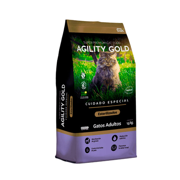 Alimento Para Gato Agility Gold Adultos Cuidado Especial Esterilizados  |Marcapet