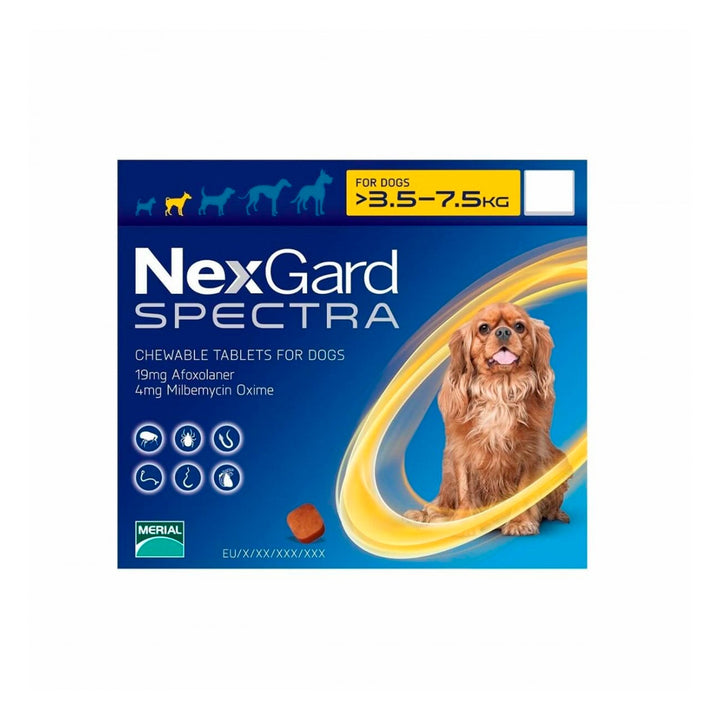 Antiparasitario Perro Nexgard Spectra Antipulgas S De 3,5 A 7,5kg|Medicamentos perros y gatos|Marcapet