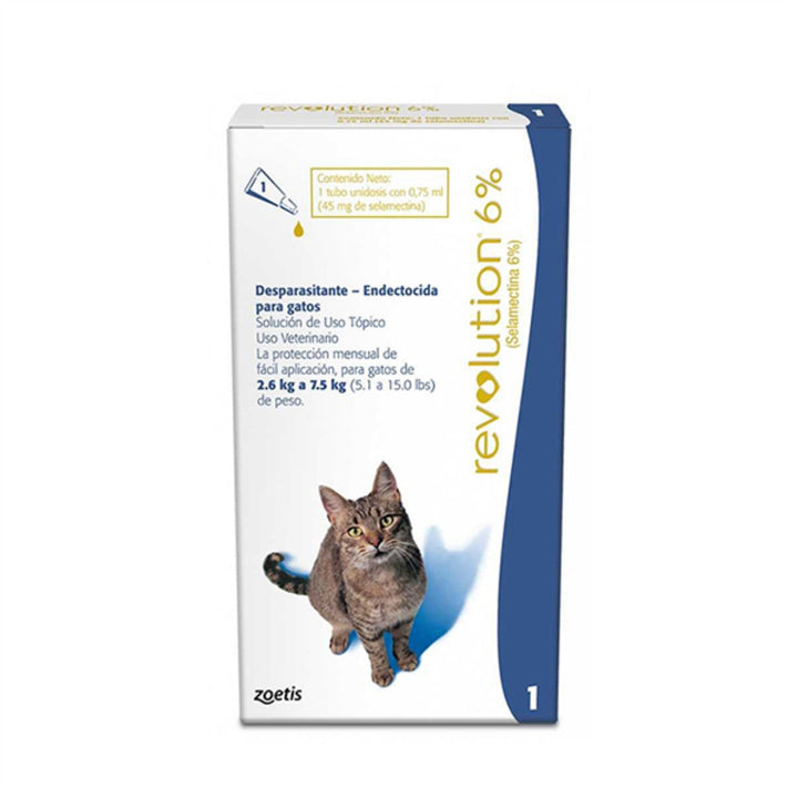 Antiparasitario Gato Revolution 6% Azul Gatos - 0.75ml|Medicamentos perros y gatos|Marcapet