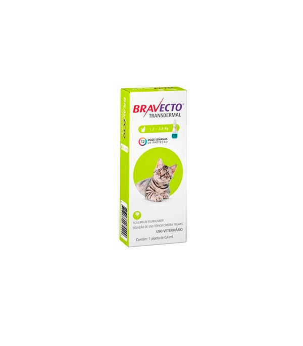 Antiparasitario Gato Bravecto 112,5mg  1,2 - 2,8 Kg|Medicamentos perros y gatos|Marcapet
