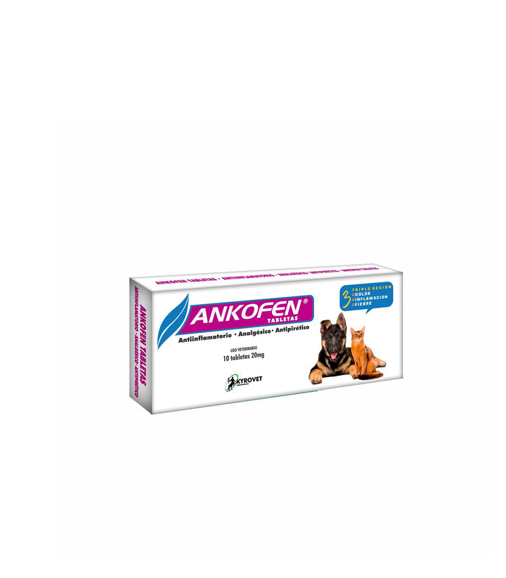 Antinflamatorio Mixto Ankofen 20mg Tab X 10 Und|Medicamentos perros y gatos|Marcapet
