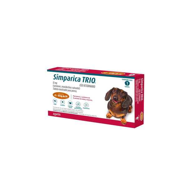 Antiparasitario Simparica Trio Para Perros De 5 A 10 Kg|Medicamentos perros y gatos|Marcapet