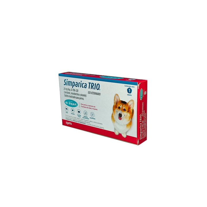 Antiparasitario Simparica Trio Para Perros De 10 A 20 Kg|Medicamentos perros y gatos|Marcapet