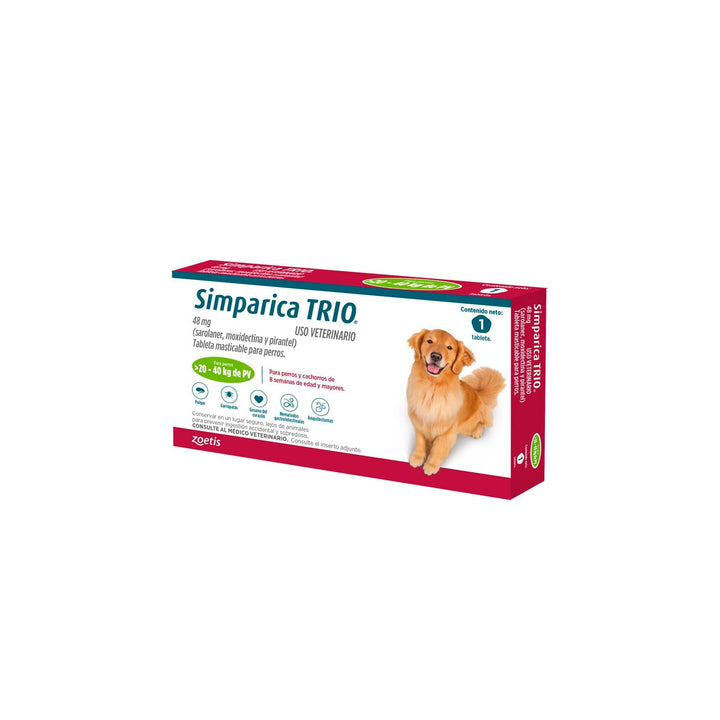 Antiparasitario Simparica Trio Para Perros De 20 A 40 Kg|Medicamentos perros y gatos|Marcapet