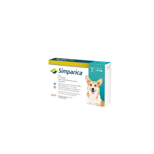 Antiparasitario Perro Simparica 10-20kg  |Medicamentos perros y gatos|Marcapet