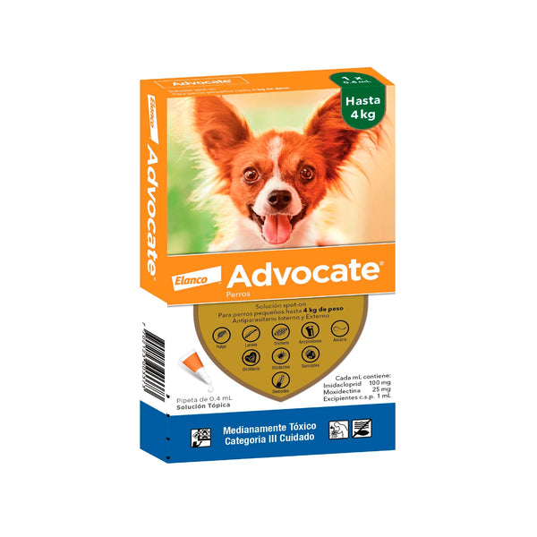 Antiparasitario Advocate perro hasta 4kg 0.4ml|Medicamentos perros y gatos|Marcapet