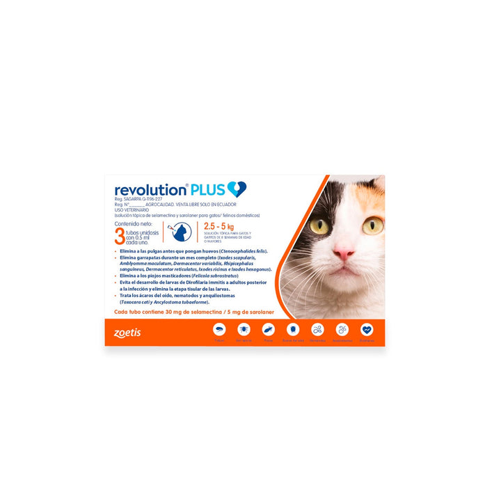 Revolution Plus Para Gatos 2.5- 5 Kg |Medicamentos perros y gatos|Marcapet