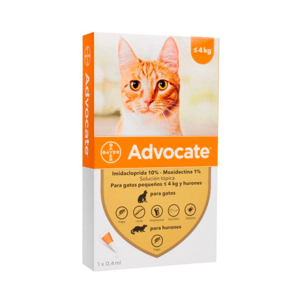 Antiparasitario Advocate gato hasta 4 kg 0-4 ml|Medicamentos perros y gatos|Marcapet